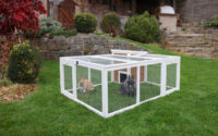 Outdoor pen with integrated shelter house